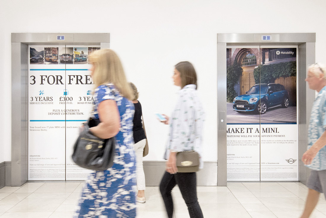 CitySpace mall lift advertising Mini Motability